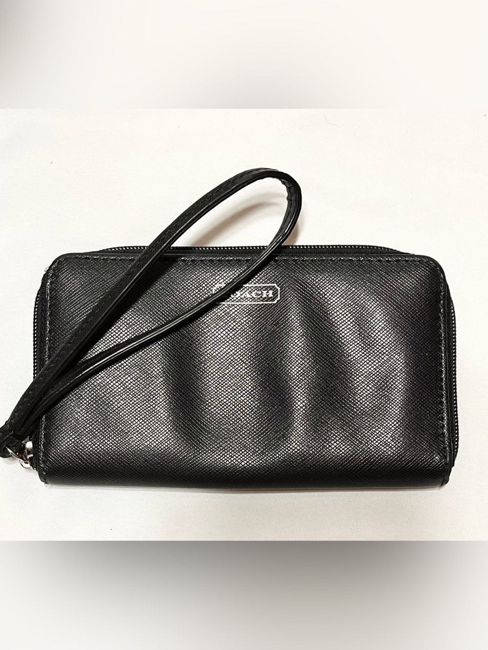 Coach Wristlet Black Safiano Leather